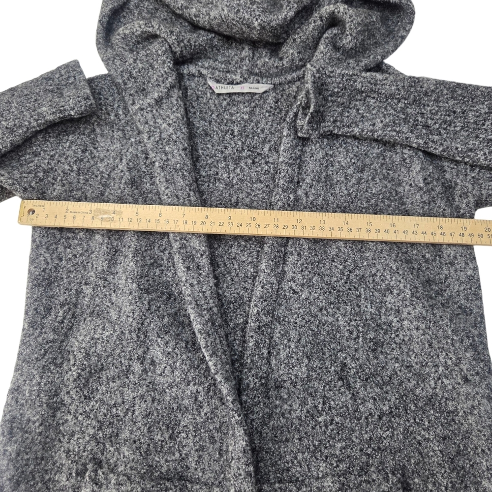 Athleta Merino Wool Yak Cardigan Sweater Womens XS Gray Long Sleeve Hooded - Picture 6 of 12